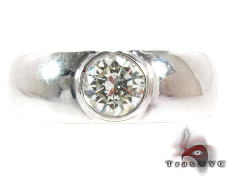 Mens White Gold Gay Wedding Ring 27796 - Image 2