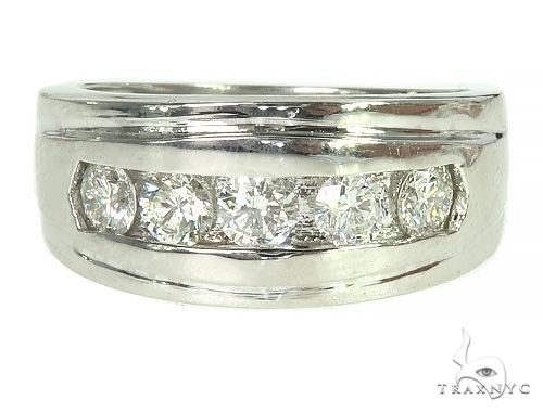 Mens Luxuriousness Five White Gold Wedding Ring 8582 - Image 2