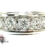 Mens Five Stone Prong Set White Gold Wedding Ring 22068 - Image 2