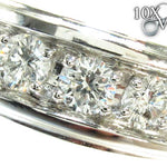 Mens Five Stone Prong Set White Gold Wedding Ring 22068 - Image 3