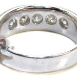 Mens Five Stone Prong Set White Gold Wedding Ring 22068 - Image 6