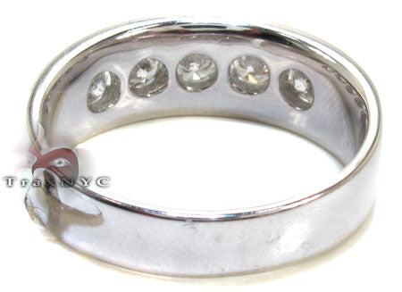 Mens Five Stone Prong Set White Gold Wedding Ring 22068 - Image 6