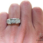 Mens Five Stone Prong Set White Gold Wedding Ring 22068 - Image 7