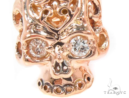 Mens Rose Gold Skull Earrings 35015 - Image 2