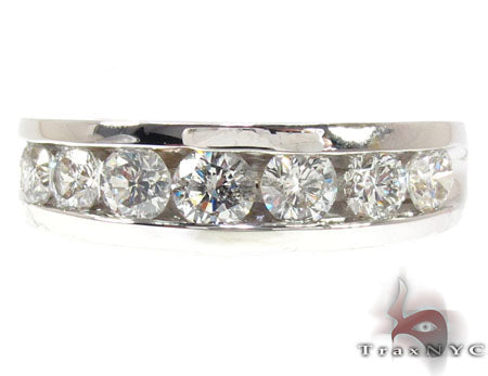 Mens White Gold Channel Diamond Ring 20821 - Image 2