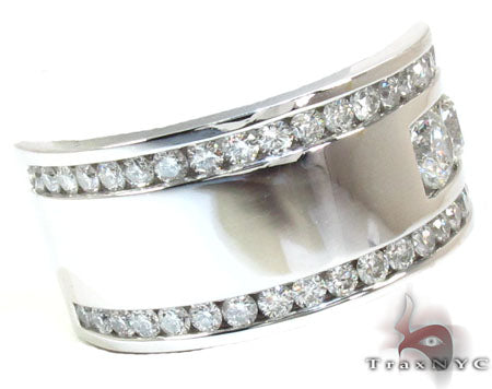 Mens White Gold Channel Diamond Ring 21011 - Image 4