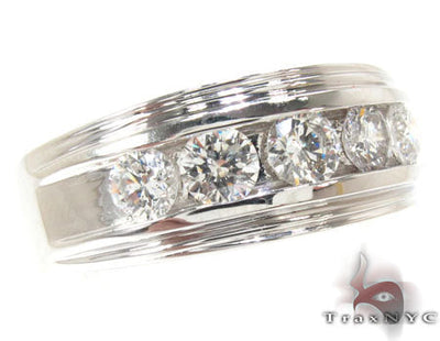 Mens White Gold Channel Diamond Ring 21041 - Image 1