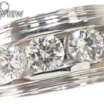 Mens White Gold Channel Diamond Ring 21041 - Image 3