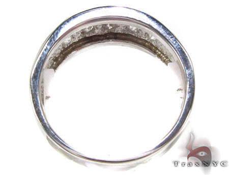 Mens White Gold Channel Diamond Ring 21041 - Image 5