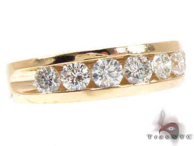 Mens Yellow Gold Channel Diamond Ring 20820 - Image 1