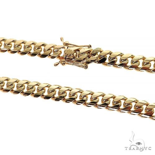 Miami Cuban Chain 10k Yellow Gold   18 Inches 8mm 46063 - Image 3