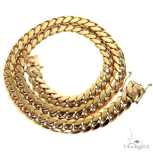 Miami Cuban Chain 10k Yellow Gold   32 Inches 15mm 46489 - Image 3