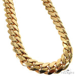 Miami Cuban Chain 10k Yellow Gold   36 Inches 15mm 46603 - Image 2