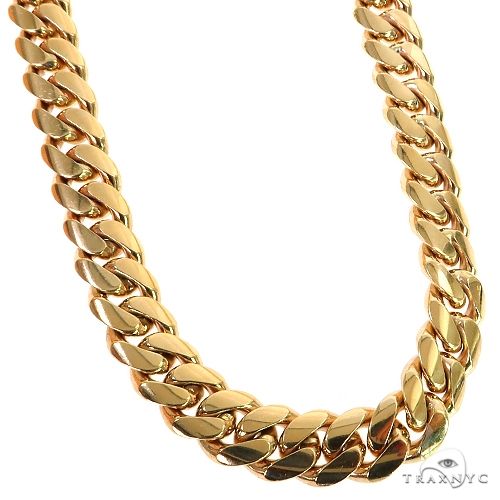 Miami Cuban Chain 14k Yellow Gold   20 Inches 12mm 46136 - Image 2