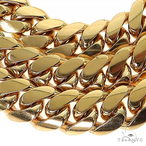 Miami Cuban Chain 14k Yellow Gold   16 Inches 15mm 46034 - Image 5
