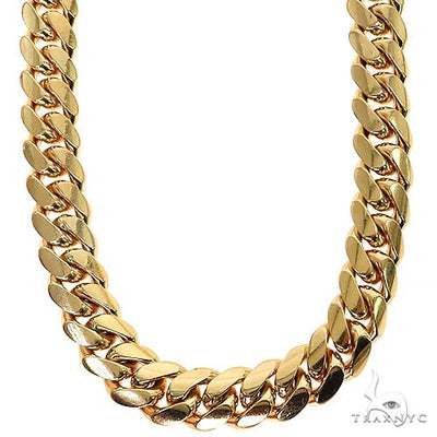 Miami Cuban Chain 14k Yellow Gold   28 Inches 15mm 46376 - Image 1
