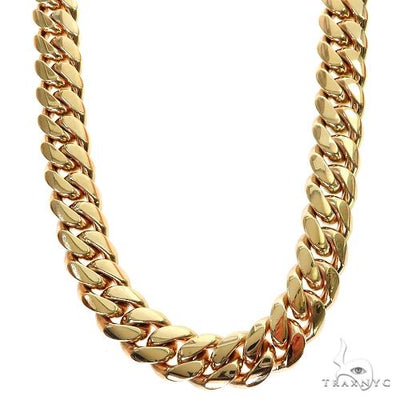 Miami Cuban Chain 18k Yellow Gold   28 Inches 12mm 46365 - Image 1