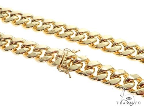 Miami Cuban Hollow 14K Yellow Gold 22 Inches 12mm 68391 - Image 2