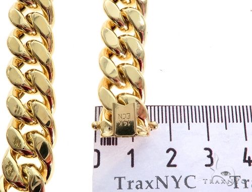 Miami Cuban Chain Hollow 14K Yellow Gold 28 Inches 13mm   64820 - Image 8