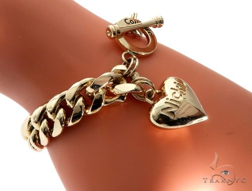 Miami Cuban Chain and Bracelet Set with Custom Locks and Heart Charms 64569 - Image 7