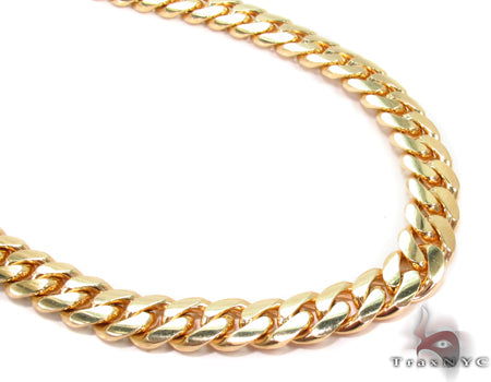 14k Yellow Gold Solid Miami Cuban Link Chain 26 Inches 7mm   32408 - Image 1