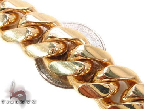 10k Yellow Gold Solid Miami Cuban Link Chain 30 Inches 15.5mm   63736 - Image 2