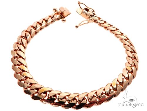 Miami Cuban Link 14K Rose Gold Bracelet 64619 - Image 1