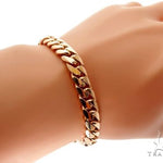 Miami Cuban Link 14K Rose Gold Bracelet 64619 - Image 7