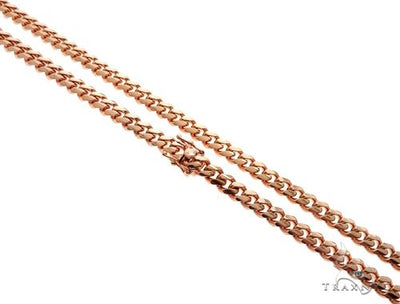 Miami Cuban Link 14K Rose Gold Chain 24 inches 7mm   64621 - Image 1
