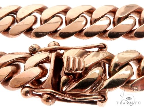 Miami Cuban Link 14K Rose Gold Chain 28 Inches 10mm   64620 - Image 5