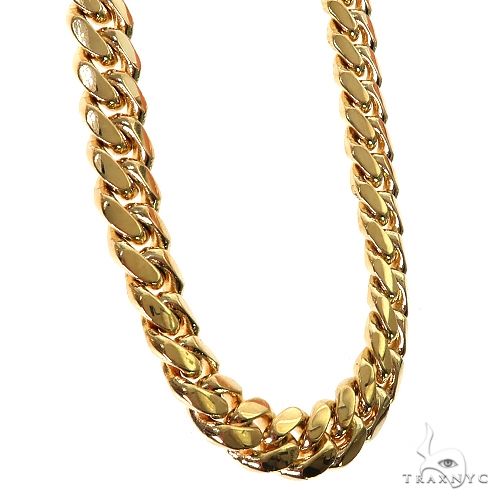 14k Yellow Gold Solid Miami Cuban Link Chain 8mm  28 Inches 32402 - Image 2