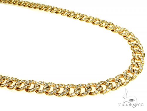 Cuban Curb Link Diamond Chain 24 Inches 8mm   66051 - Image 1