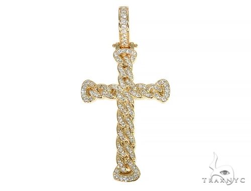 Miami Cuban Link Diamond Cross Crucifix 58595 - Image 1