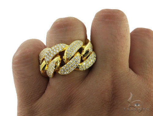 Miami Cuban Link Diamond Ring 16 mm wide 57054 - Image 7