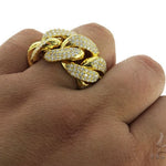 Miami Cuban Link Diamond Ring 16 mm wide 57054 - Image 8
