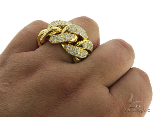 Miami Cuban Link Diamond Ring 16 mm wide 57054 - Image 8