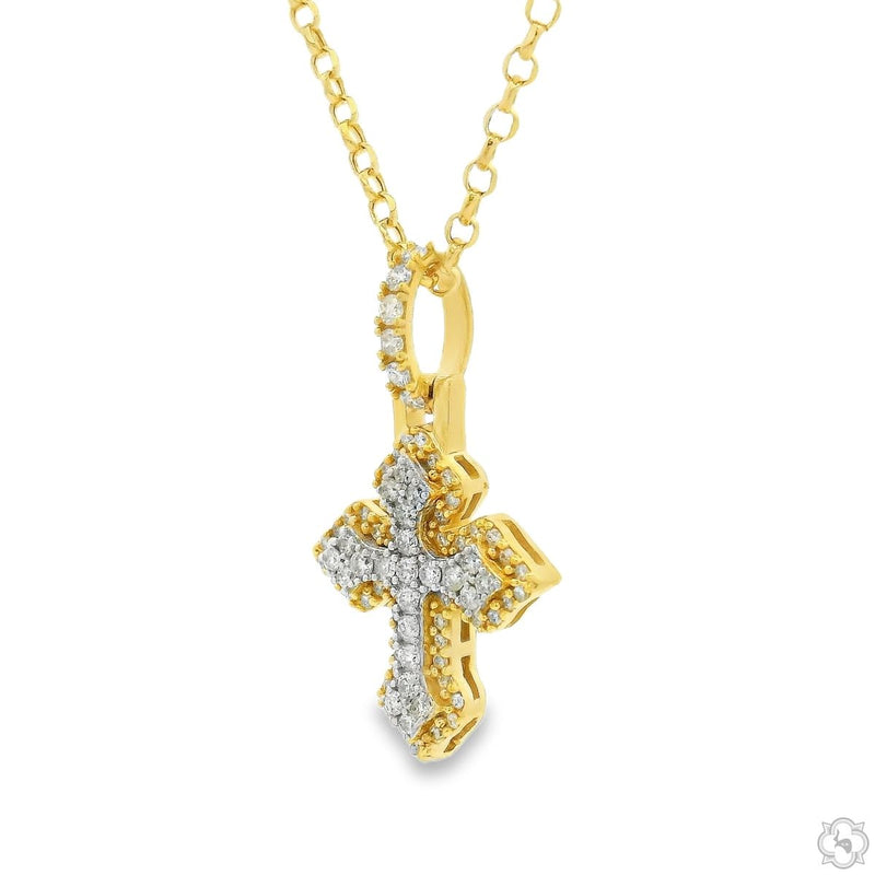 Mini Diamond Cross Pendant Set 70873 - Image 3