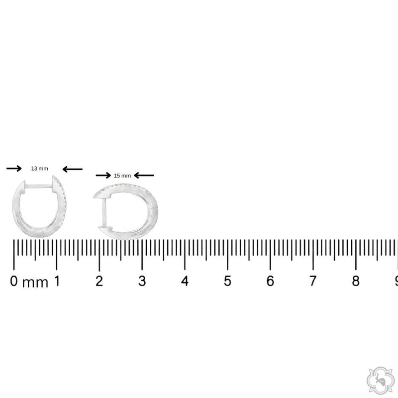 Mini Diamond Double Row Huggie Hoops 70699 - Image 4