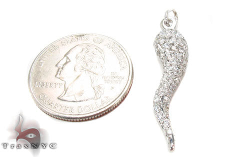 Mini Diamond Italian Horn Pendant 30609 - Image 6