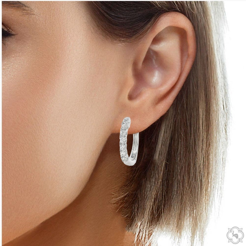 Mini Diamond Huggie Hoops 70705 - Image 5