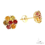 Mini Fire Sapphire Flower Earrings 66899 - Image 2