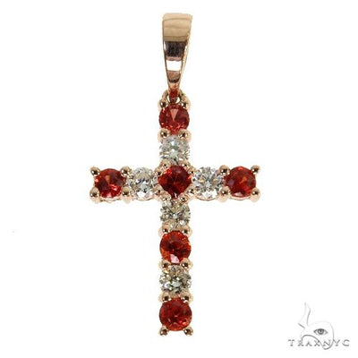 Mini Red Sapphire Diamond Cross 67669 - Image 1
