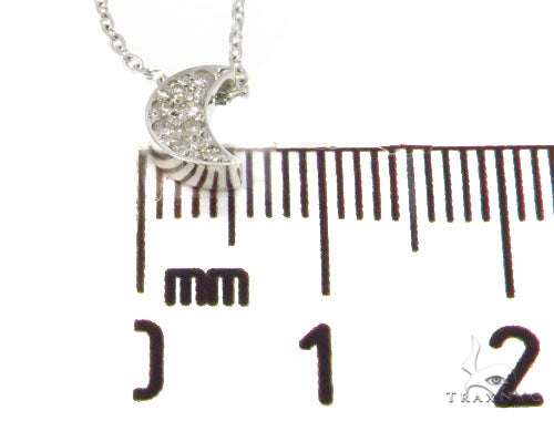 Moon and Star Diamond Earrings Necklace Set 45207 - Image 15