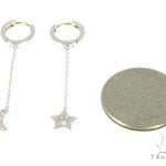 Moon and Star Diamond Earrings Necklace Set 45207 - Image 5
