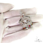 Multi Color Sapphire and Diamond Crown Pendant 68895 - Image 7