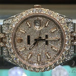 New Model Fully Iced Rolex Datejust 41mm Steel and 18K Everose Gold Jubilee Men's Watch 63895 - Image 3