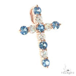 Ocean Blue Sapphire Diamond Cross 66992 - Image 3
