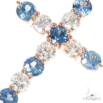Ocean Blue Sapphire Diamond Cross 66992 - Image 4