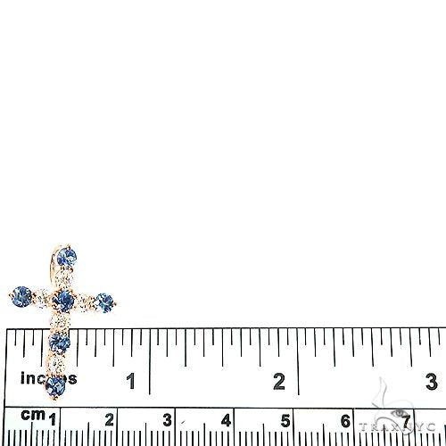 Ocean Blue Sapphire Diamond Cross 66992 - Image 6