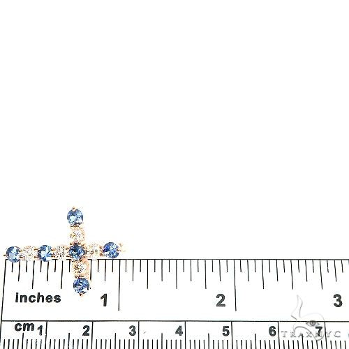 Ocean Blue Sapphire Diamond Cross 66992 - Image 7